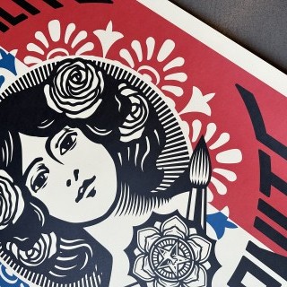 OBEY  - Shepard Fairey - Lithographie Signée - Liberté égalité fraternité