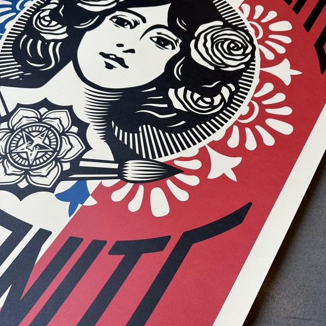 OBEY  - Shepard Fairey - Lithographie Signée - Liberté égalité fraternité