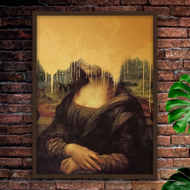 Mona Lisa Gold Graffiti - 50 x 70 cm