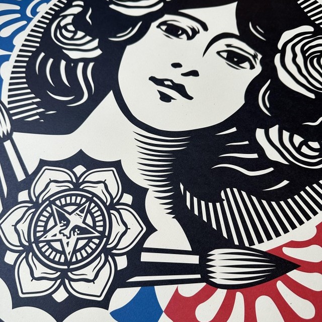 OBEY  - Shepard Fairey - Lithographie Signée - Liberté égalité fraternité