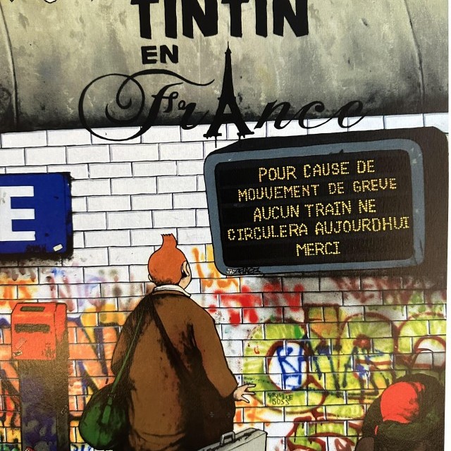 Dran - Tintin en France - 32 x 44 cm